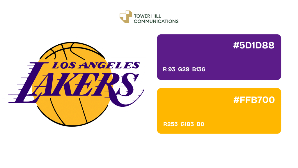 mã màu logo lost angeles lakers